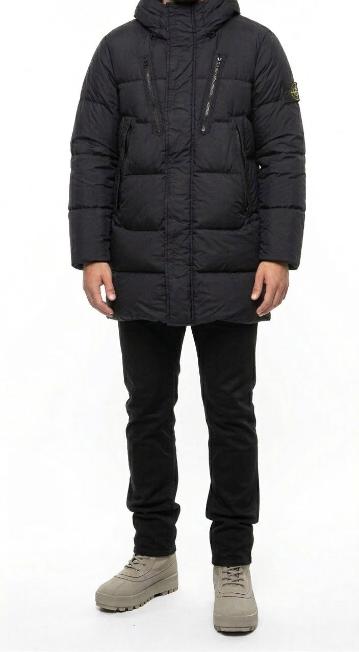 Stone Island Crinkle Long Down Jacket